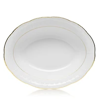 Herend Golden Edge White Oval Vegetable Dish