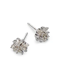 Diamond Mosaic Stud Earrings in 14K White Gold, 0.25 tcw