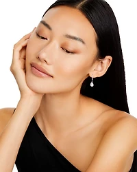 Diamond Drop Earrings in 14K White Gold
