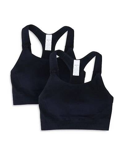 Ingrid & Isabel Seamless Nursing Sports Bra, Pack of 2