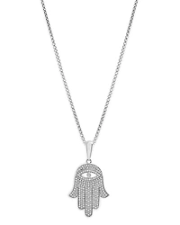 Bloomingdale's Fine Collection Men's Diamond Hamsa Pendant Necklace