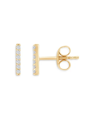 Diamond Bar Stud Earrings, 0.10 tcw