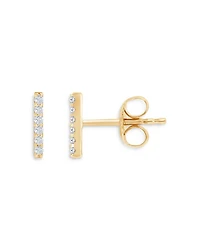 Diamond Bar Stud Earrings, 0.10 tcw