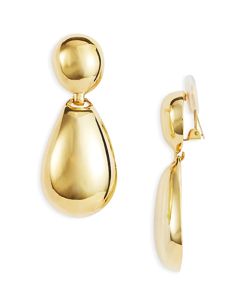 Kenneth Jay Lane Oval Clip On Drop Earrings