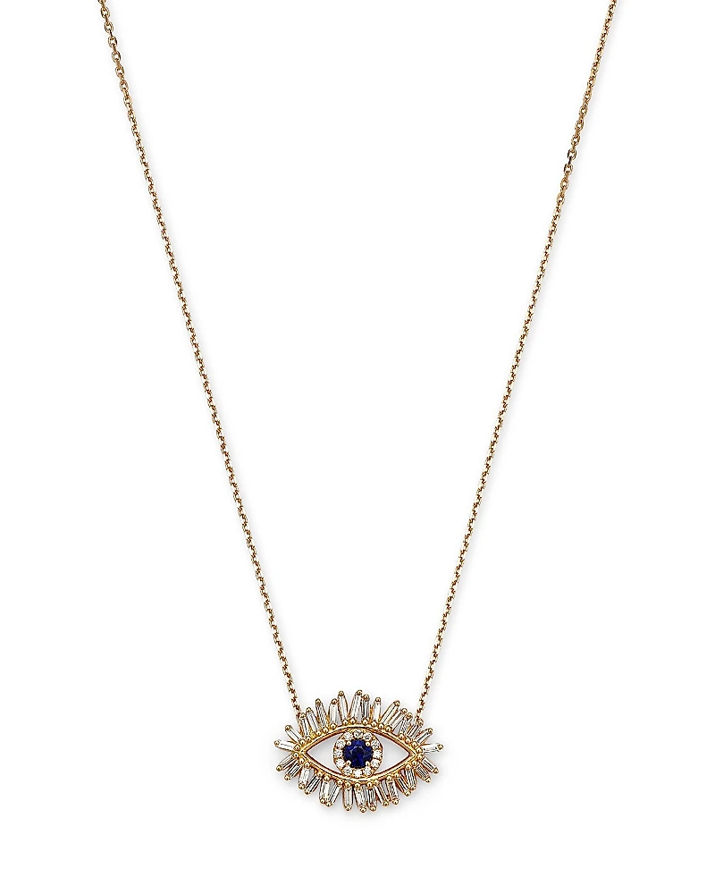 Suzanne Kalan 18K Yellow Gold Evil Eye x & Diamond Pendant Necklace, 18