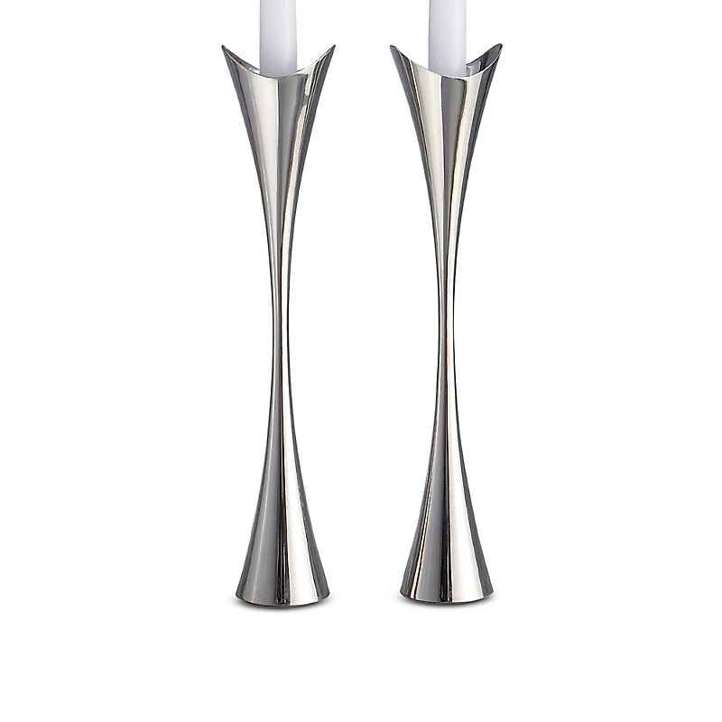 Nambe 11 Curve Candlesticks, Set of 2