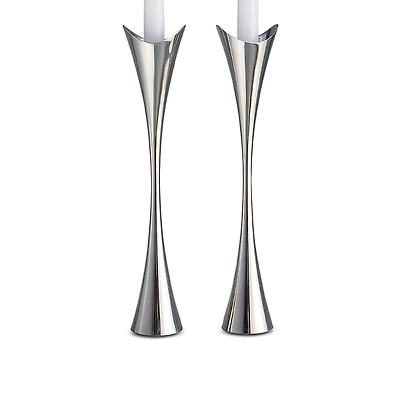 Nambe 11 Curve Candlesticks, Set of 2