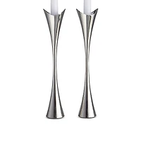 Nambe 11 Curve Candlesticks, Set of 2