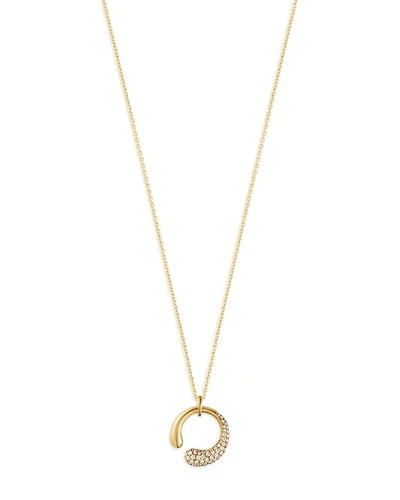 18K Yellow Gold Diamond Pavé Mercy Small Pendant Necklace, 17.72"