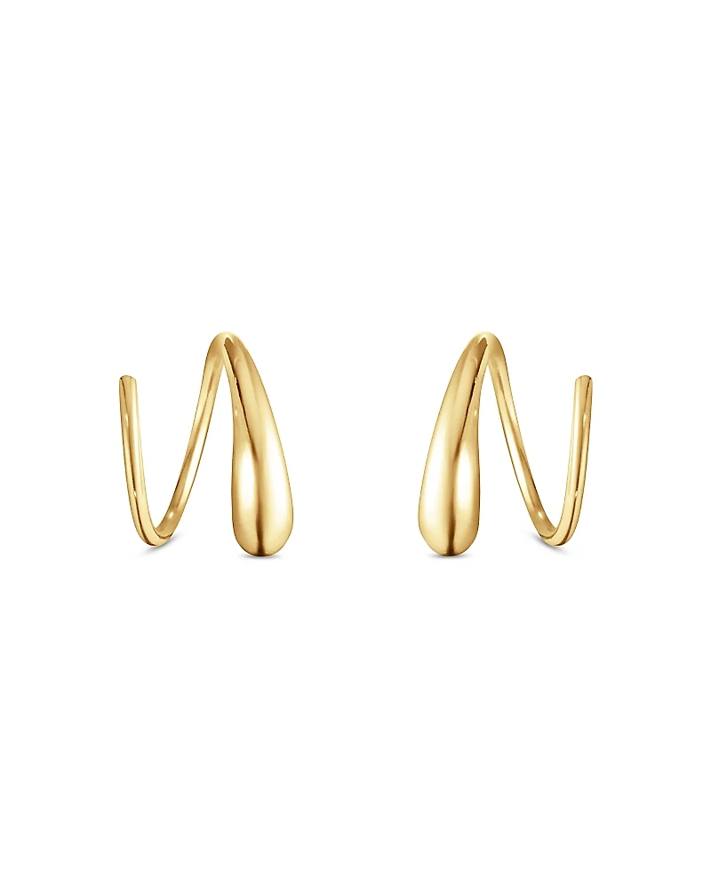 Georg Jensen 18K Yellow Gold Mercy Swirl Threader Earrings