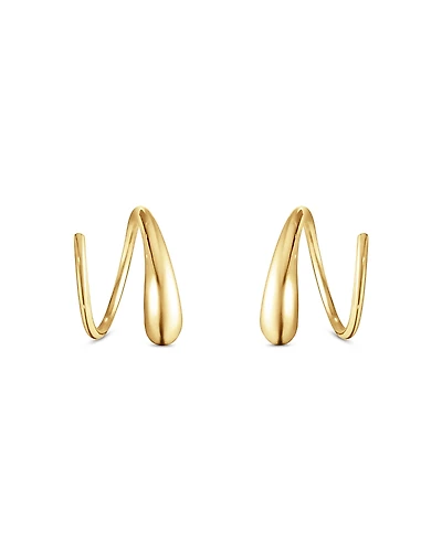 Georg Jensen 18K Yellow Gold Mercy Swirl Threader Earrings