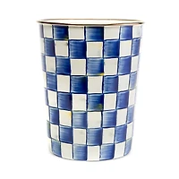 Mackenzie-Childs Royal Check Enamel Waste Bin