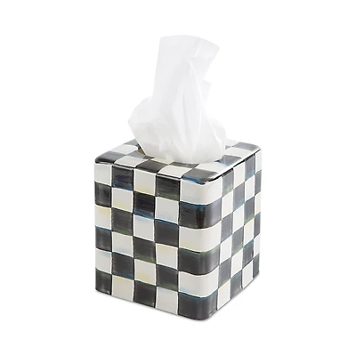 Mackenzie-Childs Courtly Check Enamel Boutique Tissue Box Cover