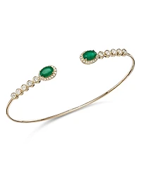 Bloomingdale's Fine Collection Emerald & Diamond Cuff Bangle Bracelet