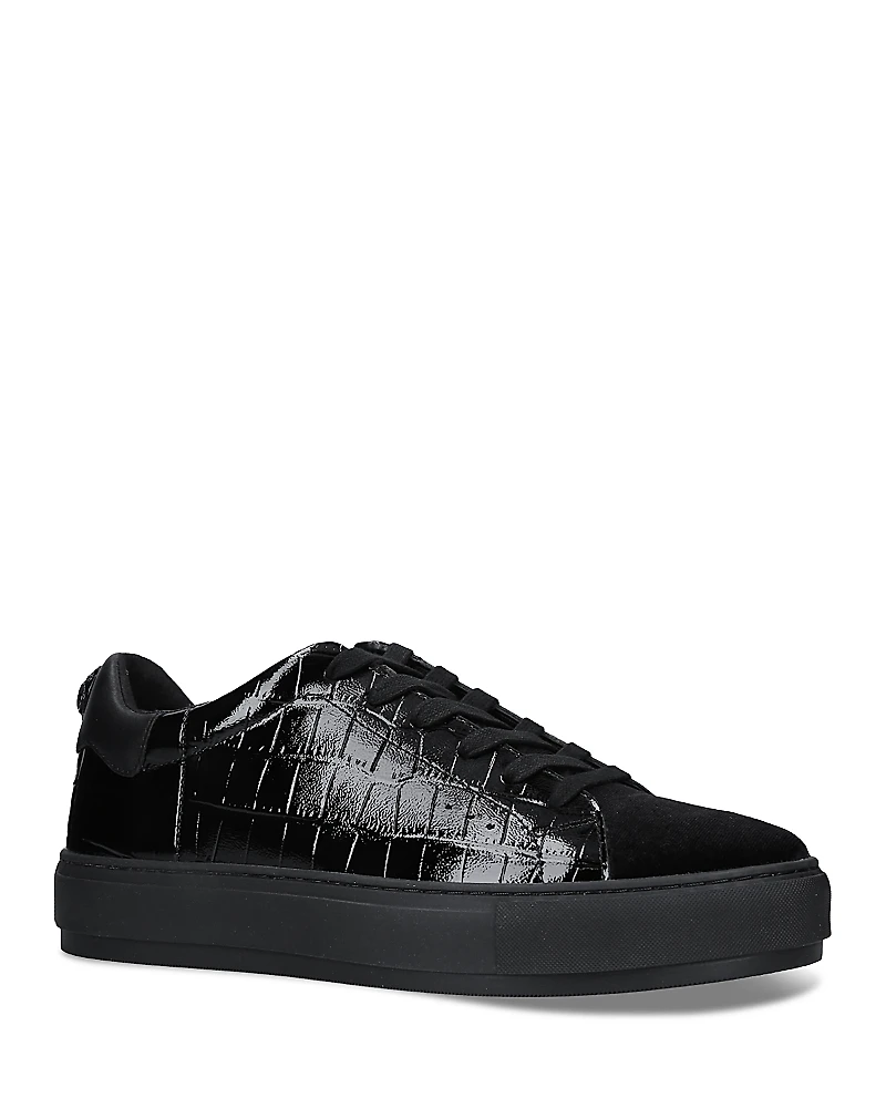 Kurt Geiger London Men's Laney Croc Embossed Low Top Sneakers