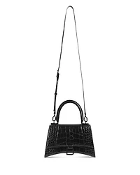 Hourglass Handbag Crocodile Embossed