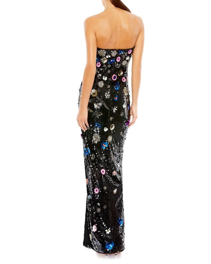 Floral Sequin Gown
