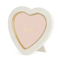 Aerin Shagreen Heart Frame, Cream
