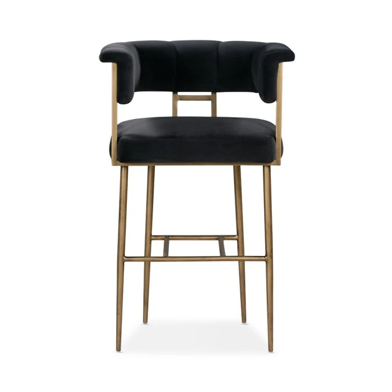 Astrid Grey Velvet Bar Stool