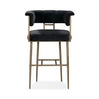 Astrid Grey Velvet Bar Stool