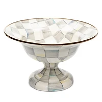 Sterling Check Large Enamel Compote