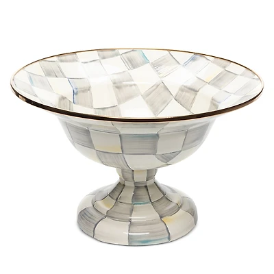 Mackenzie-Childs Sterling Check Large Enamel Compote