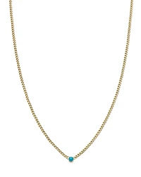 Zoe Chicco 14K Yellow Gold Turquoise Pendant Necklace, 14-16
