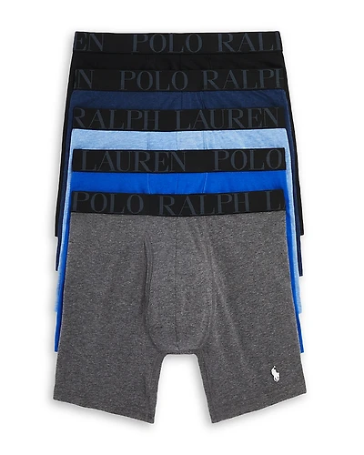 Polo Ralph Lauren Stretch Logo Waistband Classic Fit Boxer Briefs, Pack of 5