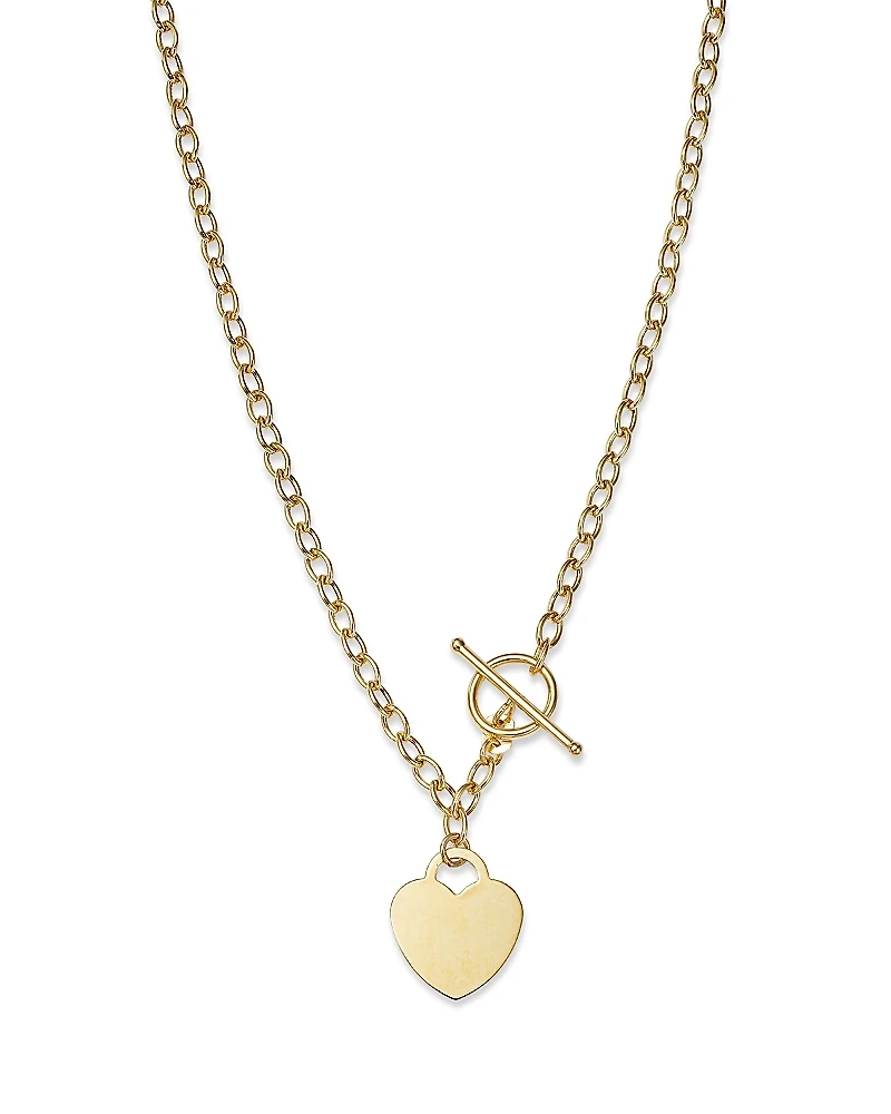 Bloomingdale's Fine Collection Polished Heart Toggle Necklace