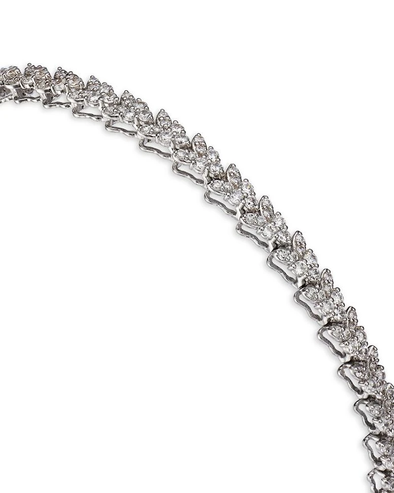 Diamond Butterfly Cluster Tennis Bracelet in 14K White Gold, 2.0 tcw
