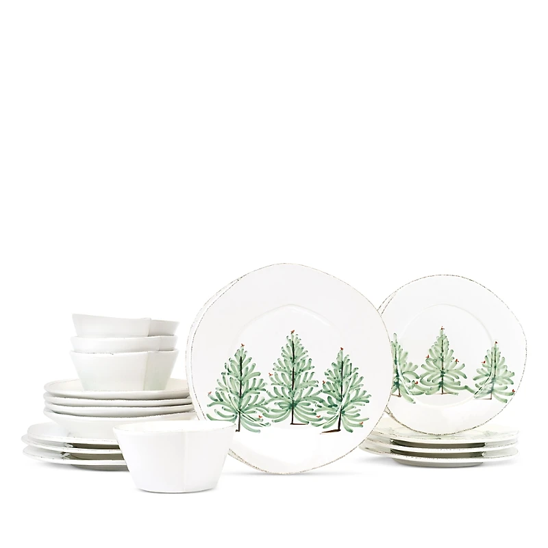 Vietri Lastra Holiday Sixteen Piece Place Setting