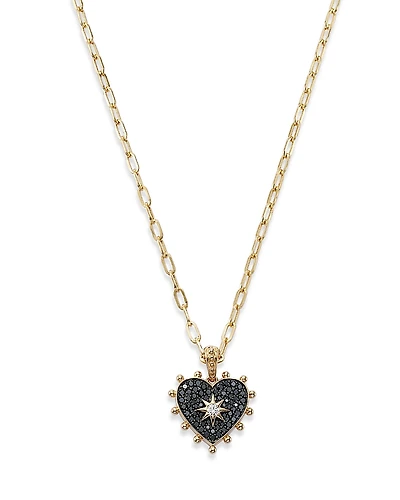 Bloomingdale's Fine Collection White & Diamond Heart Pendant Necklace
