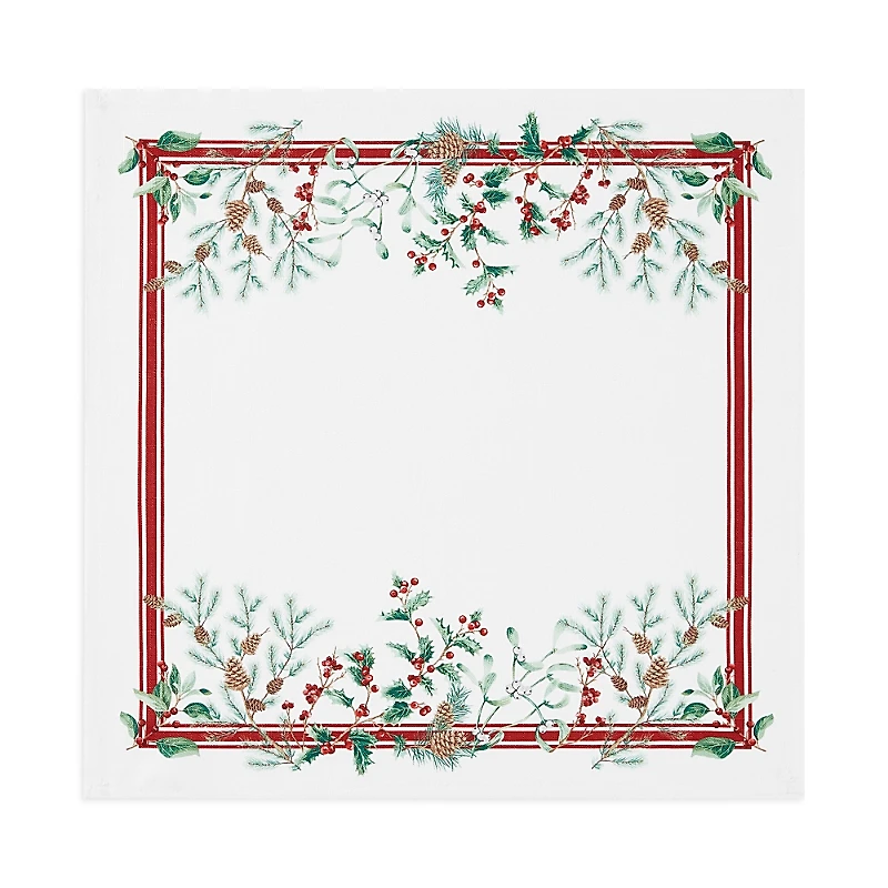 Elrene Home Fashions Winter Holiday Berry Fabric Napkins, Set of 4