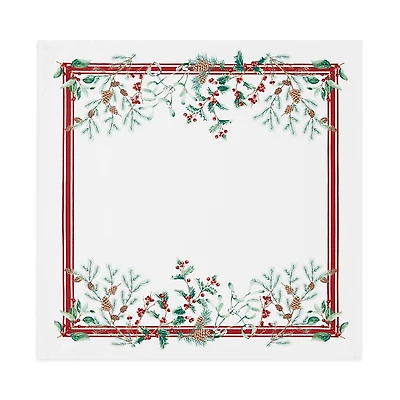 Elrene Home Fashions Winter Holiday Berry Fabric Napkins, Set of 4