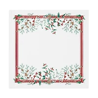 Elrene Home Fashions Winter Holiday Berry Fabric Napkins, Set of 4