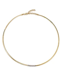14K Yellow Gold Diamond Omega Link Collar Necklace, 16-18"