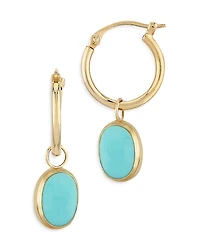Bloomingdale's Fine Collection Turquoise Dangle Hoop Earrings