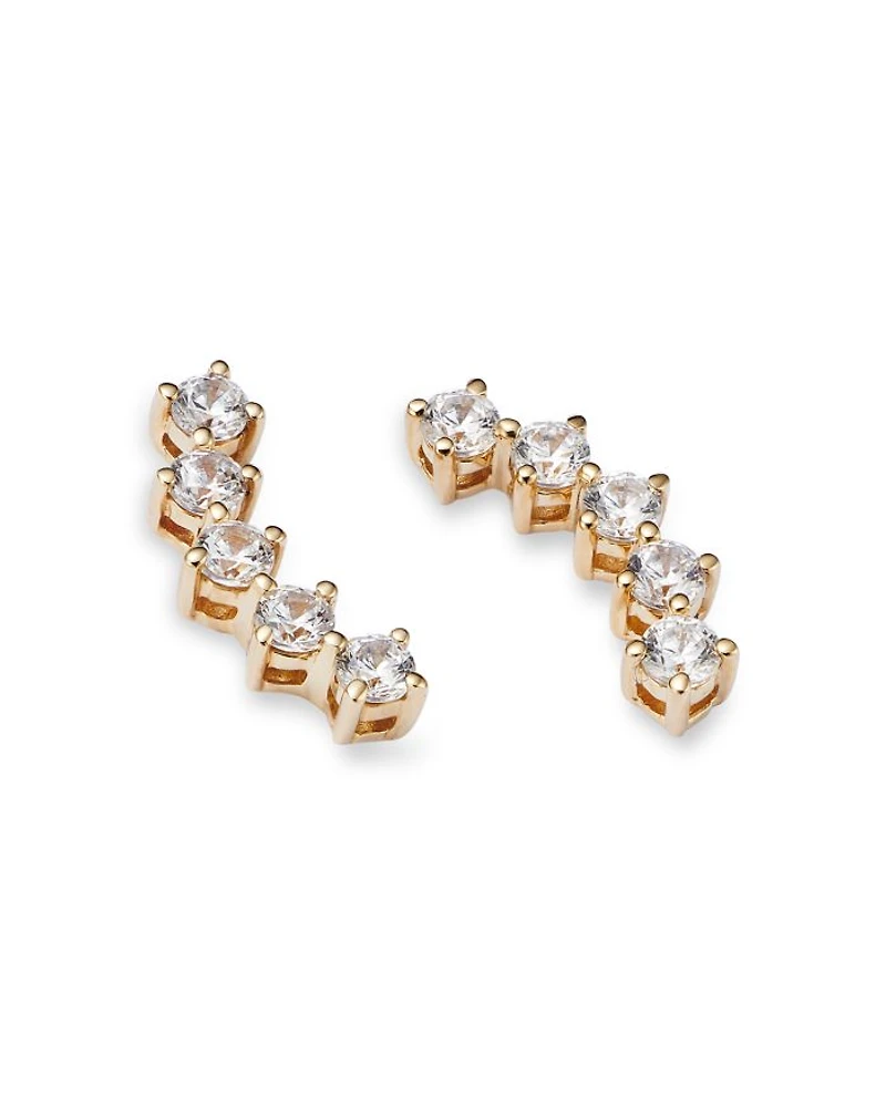 Diamond Ear Climbers 14K Gold, 0.50 tcw