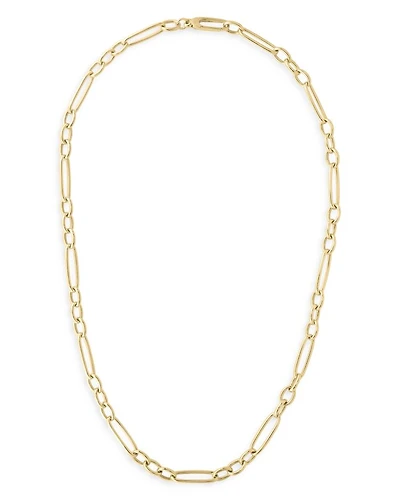 18K Yellow Gold Figaro Link Chain Necklace, 18"