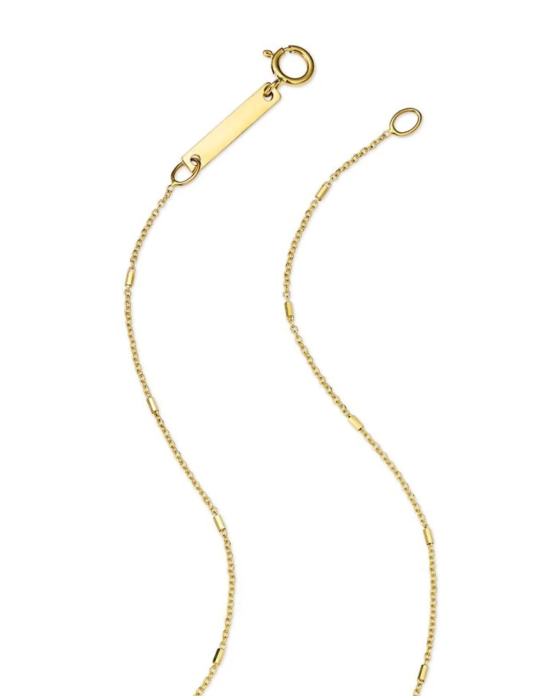 14K Yellow Gold Mantra "Trust the Path" Disc Pendant Necklace, 20"