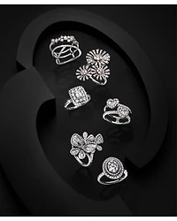 Diamond Scattered Crossover Ring in 14K White Gold, 0.80 tcw