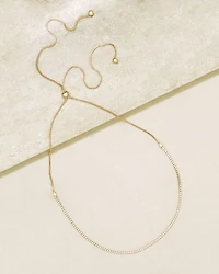 Embellished Choker Necklace in 18K Gold Plate, 28"