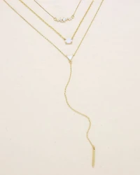 Opal Pendant Layer Necklaces, Set of 3