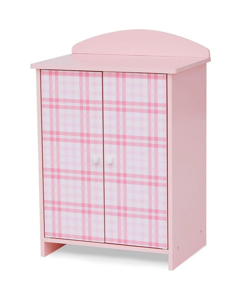 Kids Aurora Princess 18" Doll Pink Plaid Closet with Bathrobe & Slipper Pink/White - Ages 3-7