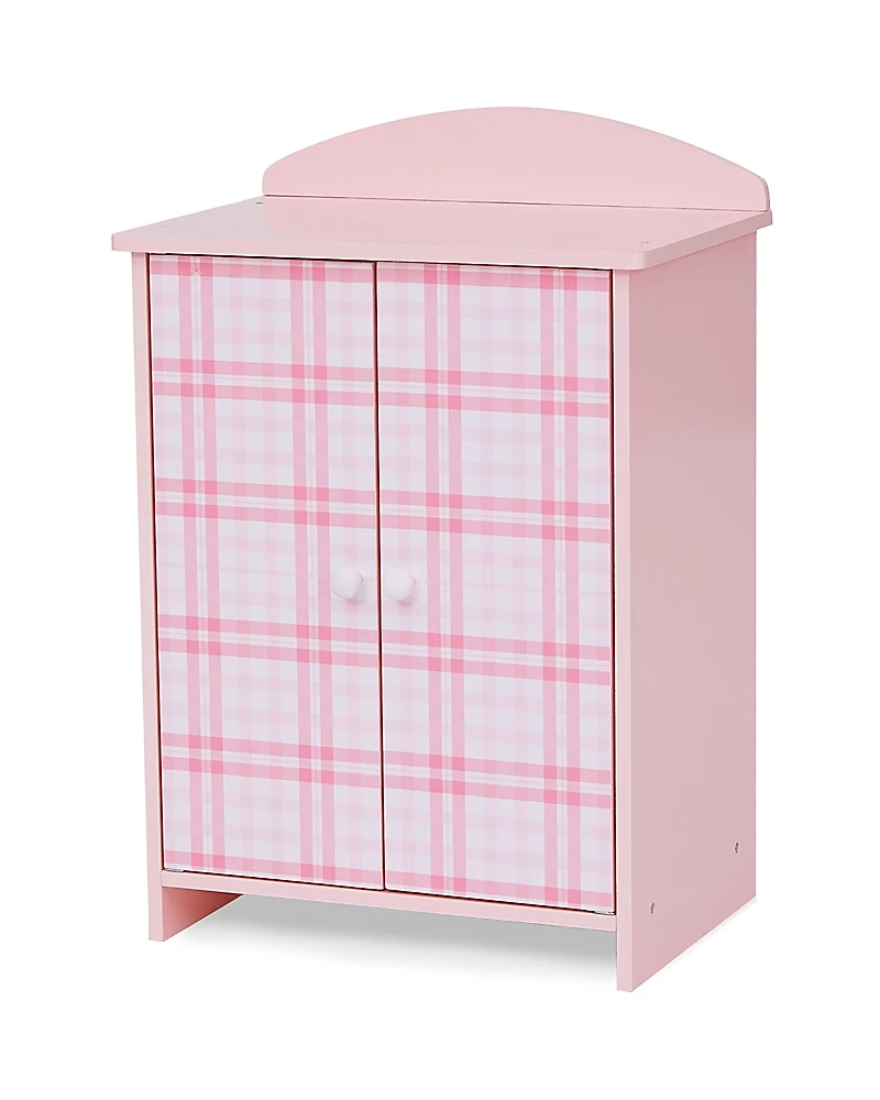 Sophia's by Teamson Kids Aurora Princess 18 Doll Pink Plaid Closet with Bathrobe & Slipper Pink