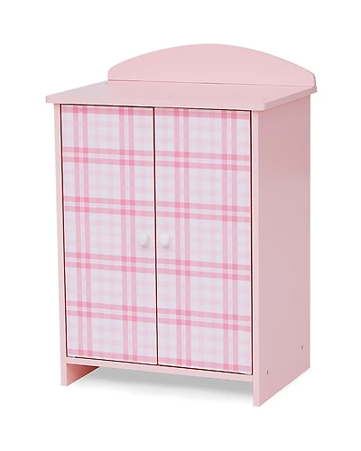 Sophia's by Teamson Kids Aurora Princess 18 Doll Pink Plaid Closet with Bathrobe & Slipper Pink