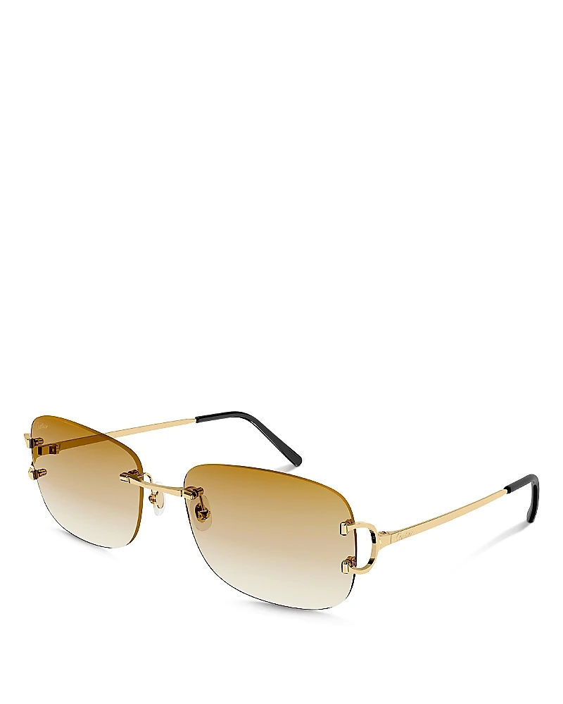 Cartier Signature C 24K Gold Plated Rimless Sunglasses