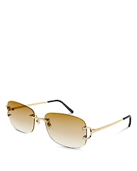 Cartier Signature C 24K Gold Plated Rimless Sunglasses