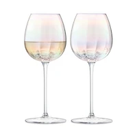 Mother of Pearl Look White Wine Glasses, Set of 2