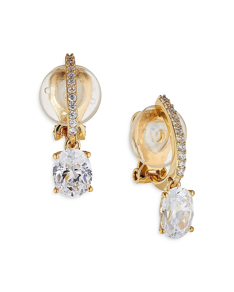 Nadri Modern Love Oval Drop Clip On Earrings